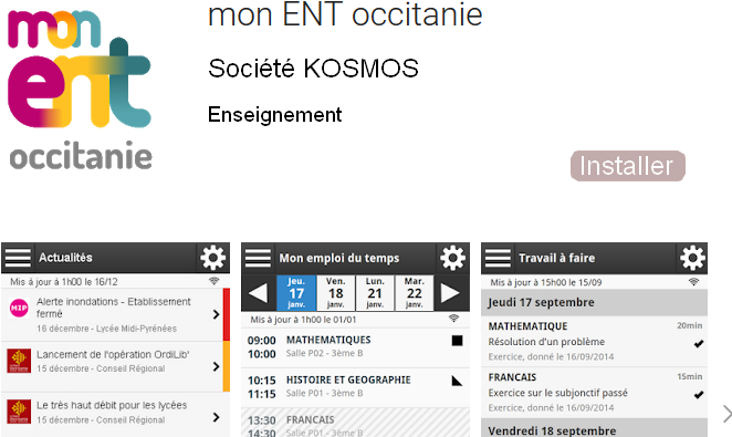 ENTmip mobile pour smartphone - Actualités - Collège Carnot